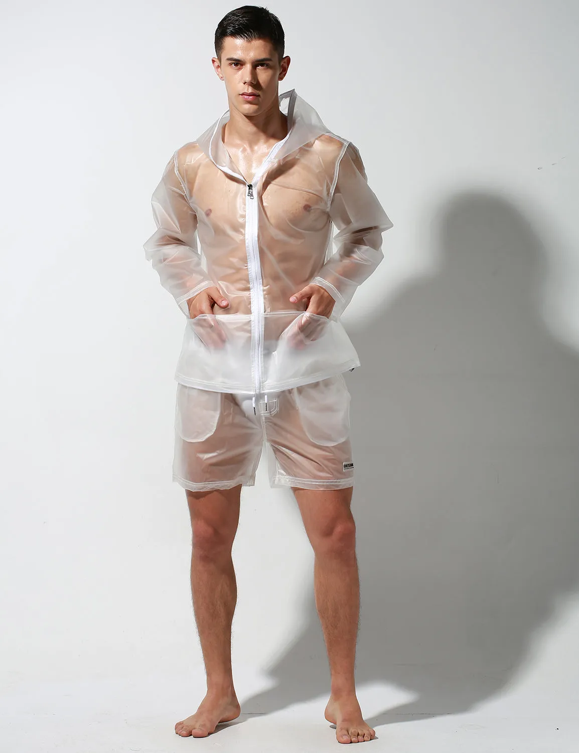 Translucent Windbreaker Hooded Jacket or Shorts