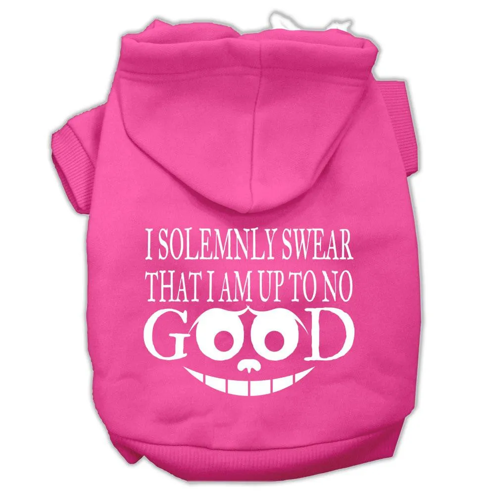 Up To No Good Screen Print Pet Hoodies Bright Pink Size Sm (10)