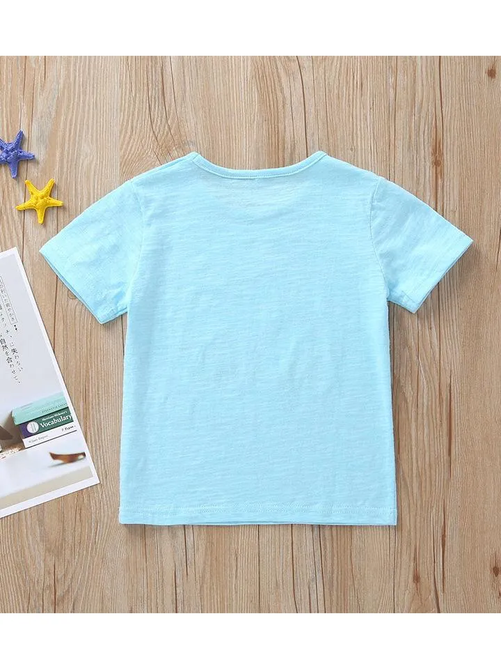 Wink After Lemon Printed Summer Baby Toddler Boy Blue T-shirt