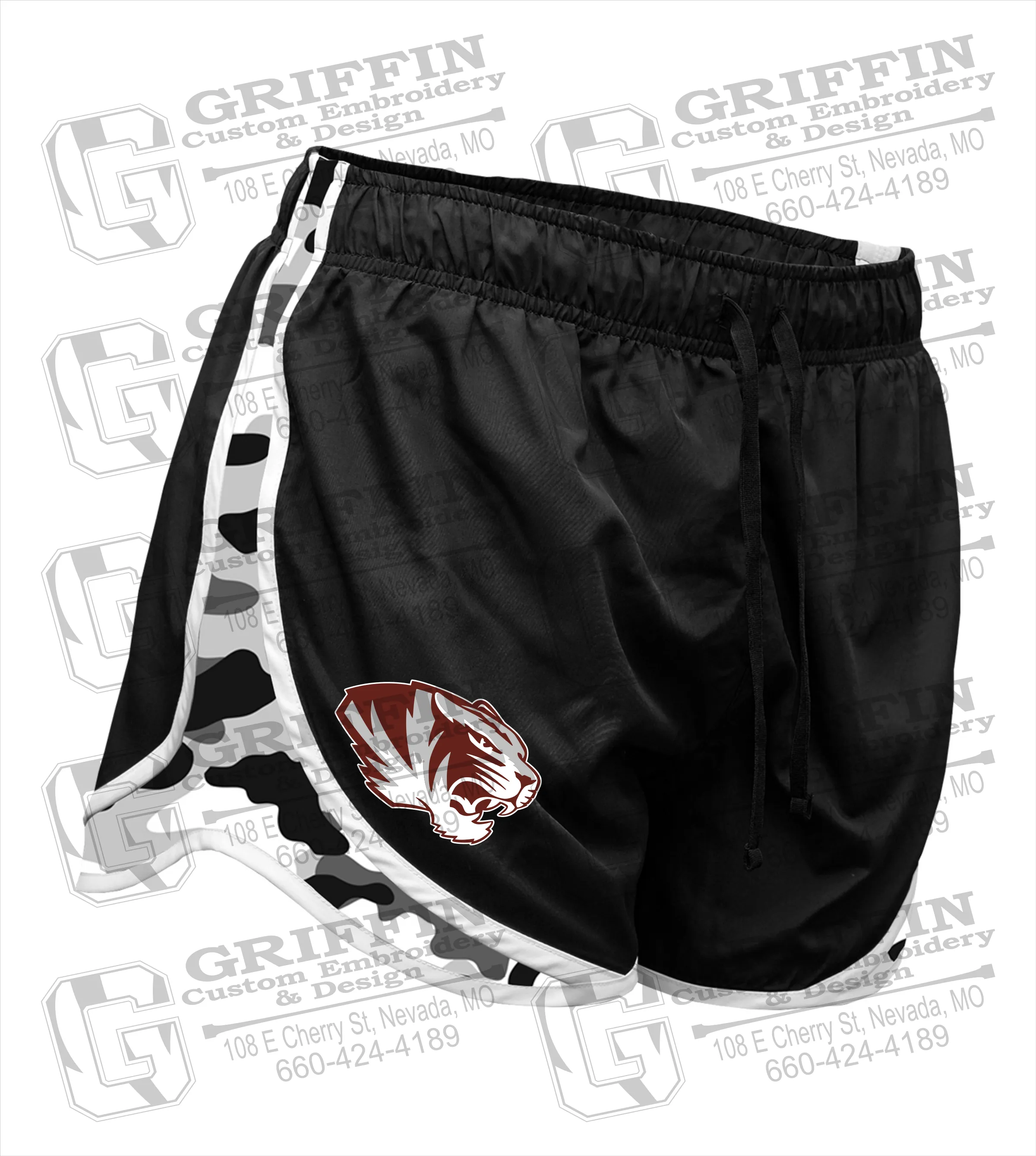 Womens/Girls Running Shorts - Tiger Head Logo