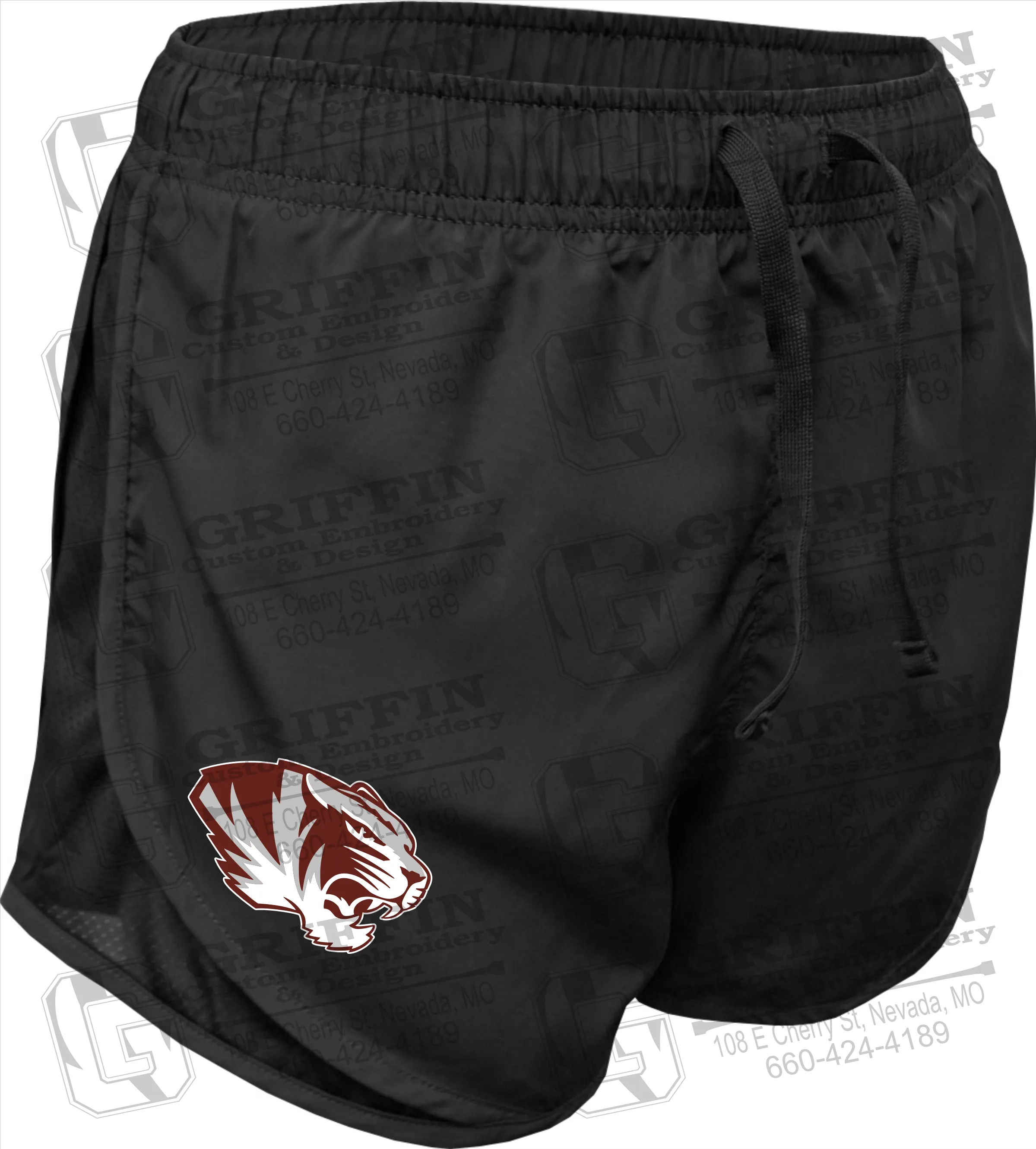 Womens/Girls Running Shorts - Tiger Head Logo