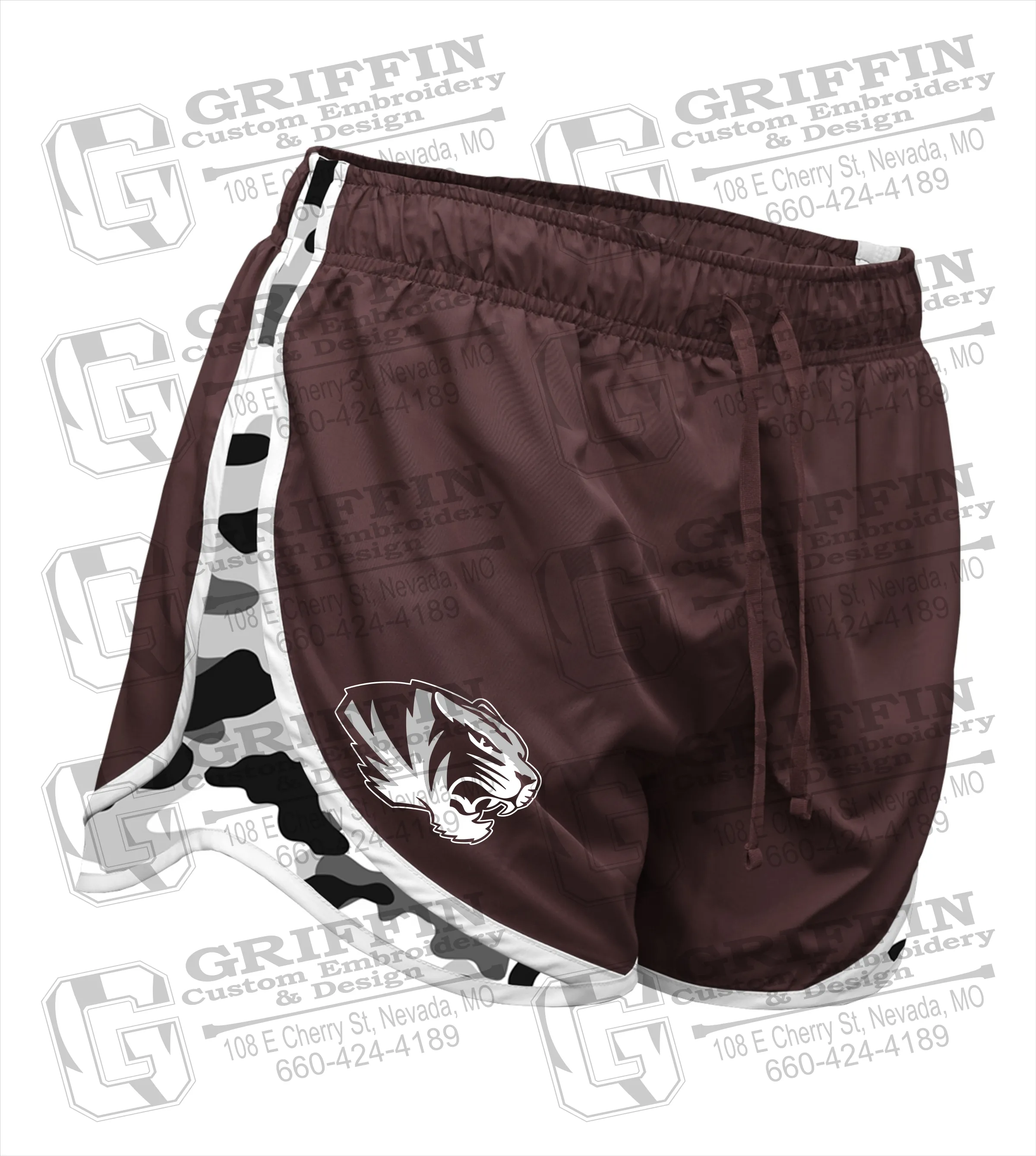 Womens/Girls Running Shorts - Tiger Head Logo