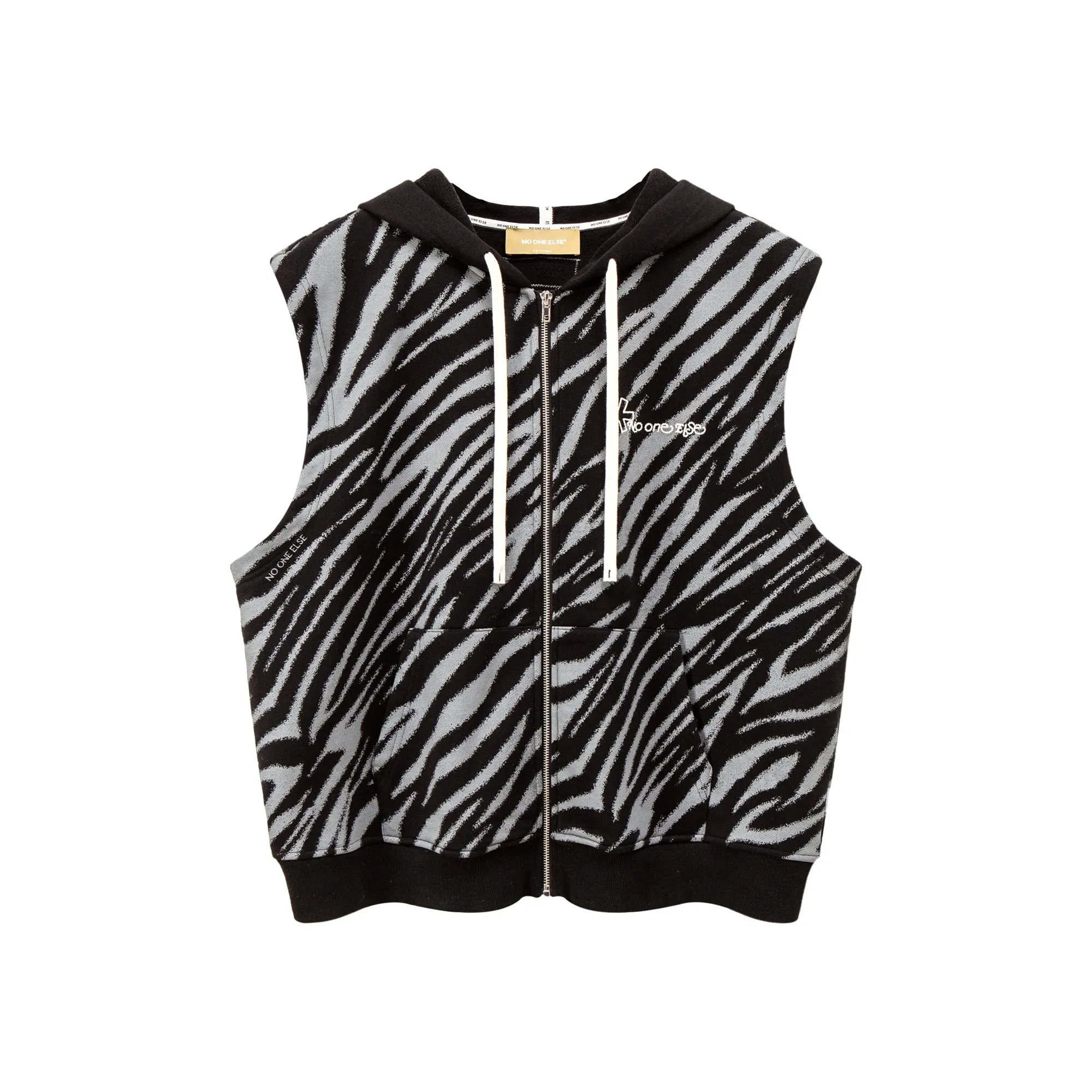 Zebra Zip-Up Vest Hoodie